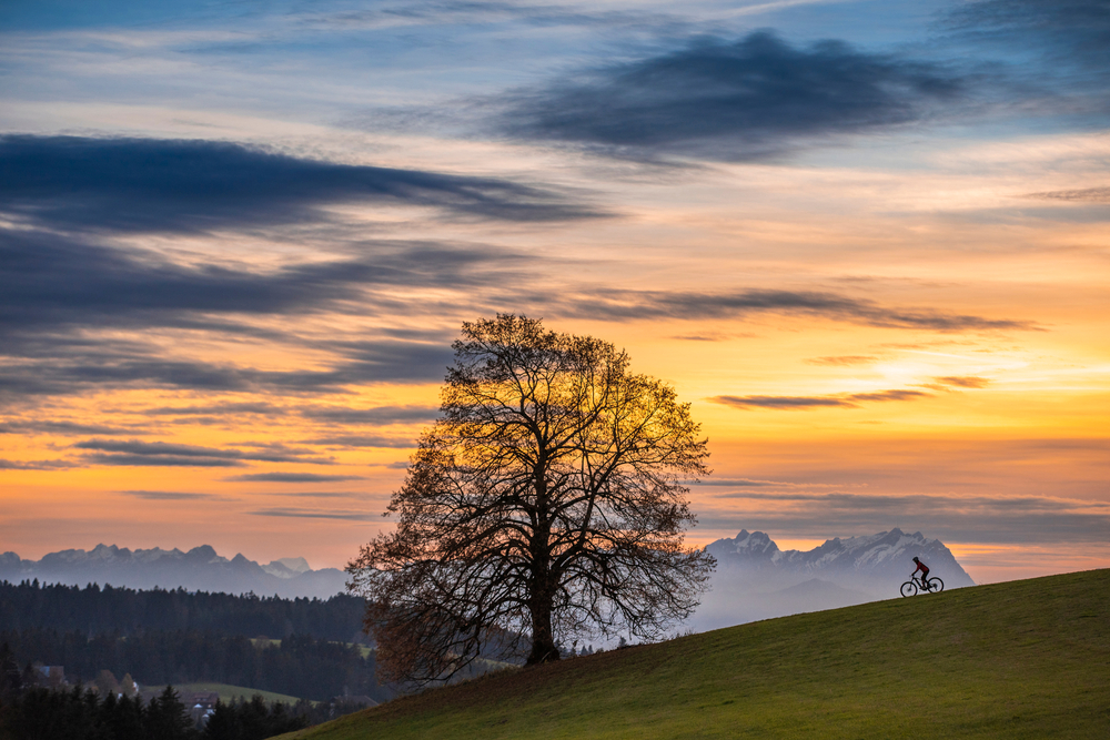 Paysage de soirée dans l'Appenzell